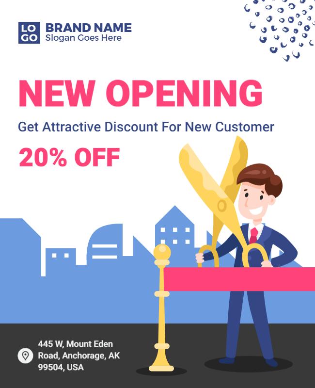 Grand Store Opening Discount Promotion Flyer Template