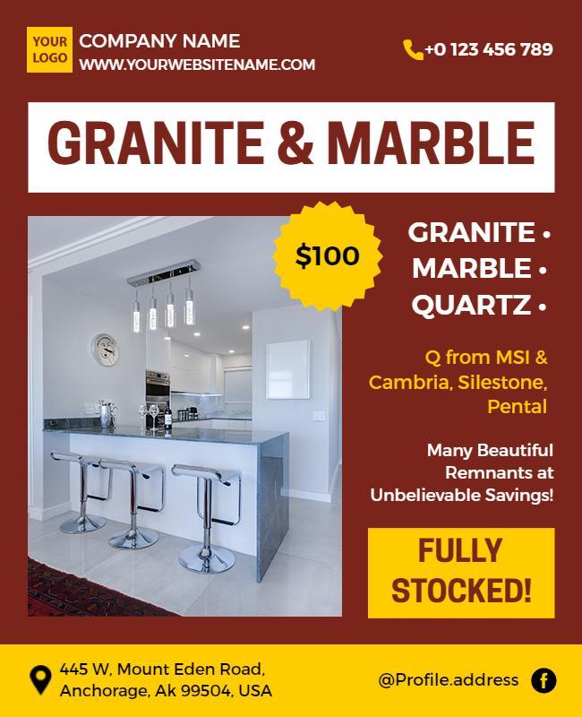 Granite and Marble Sale Promotion Flyer Template