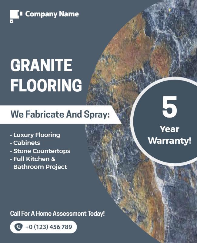 Granite Flooring Services Promotional Flyer Template