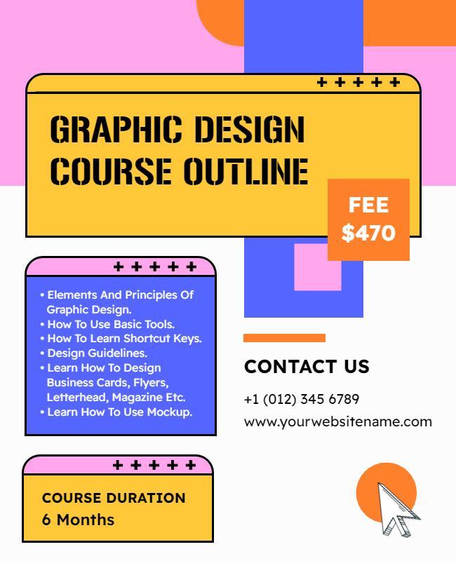 Graphic Design Course Overview Flyer Template