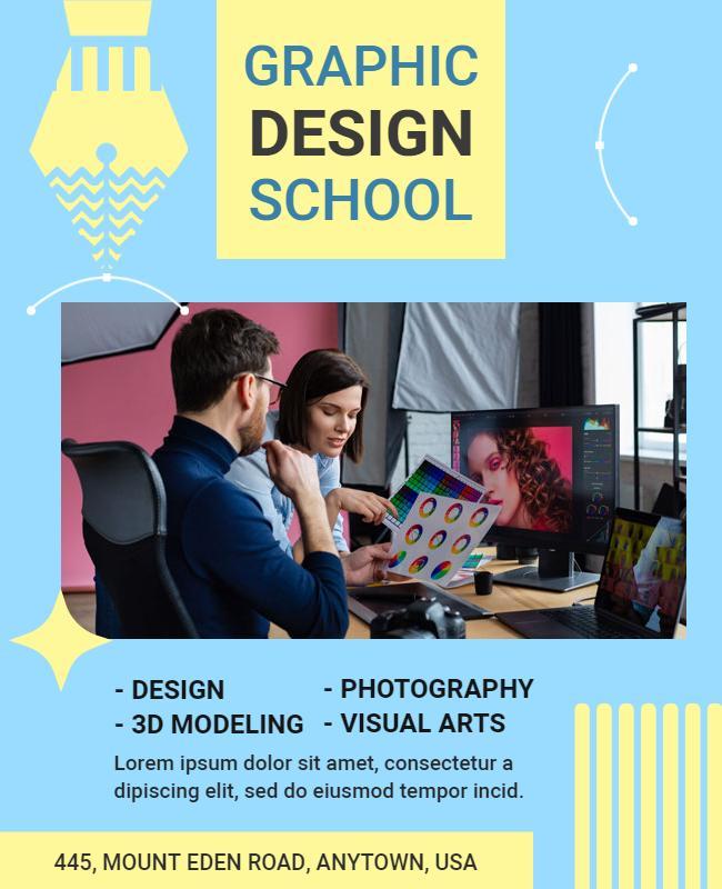 Graphic Design School Educational Flyer Template