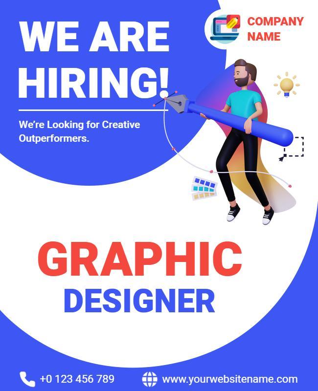 Graphic Designer Hiring Announcement Flyer Template