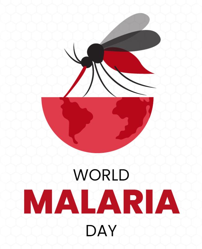 Graphic Red Awareness World Malaria Day Poster Template