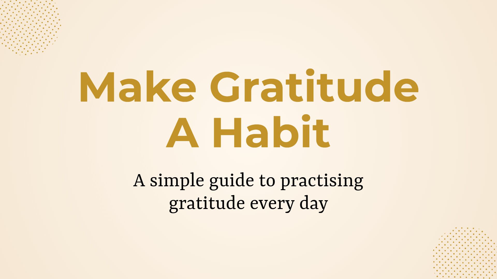 Grateful Gold Positive Affirmation Keynote Presentation Template