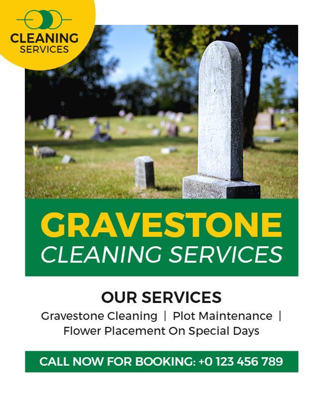 Gravestone Cleaning Service Flyer Template