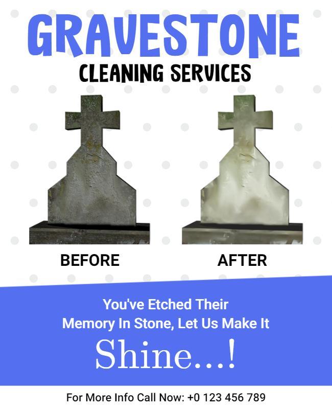 Gravestone Cleaning Services Promotional Flyer Template