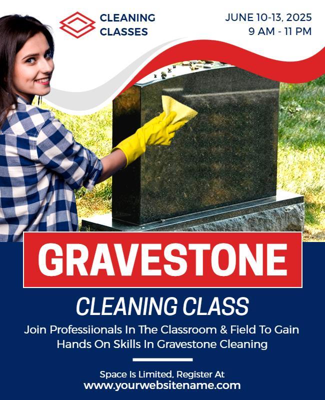 Gravestone Cleaning Skills Workshop Flyer Template