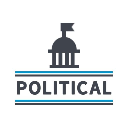 Gray and Blue Government Building Represents Political Business Logo Template