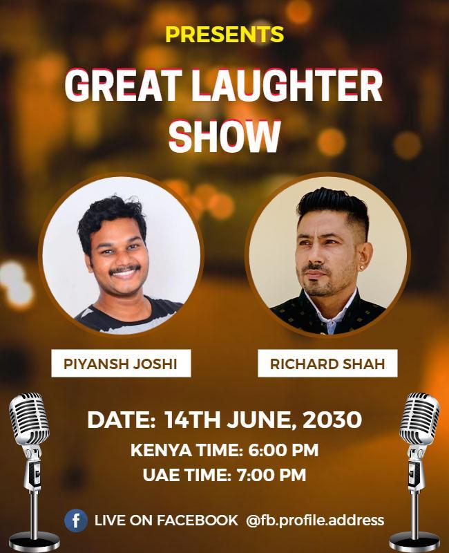 Great Laughter Show Comedy Event Flyer Template