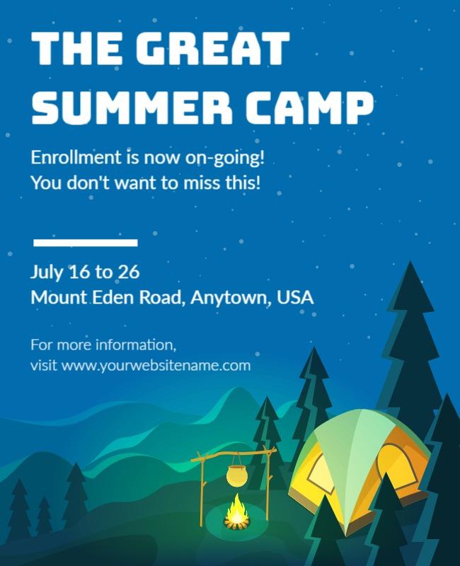 Great Summer Camp Outdoor Adventure Flyer Template