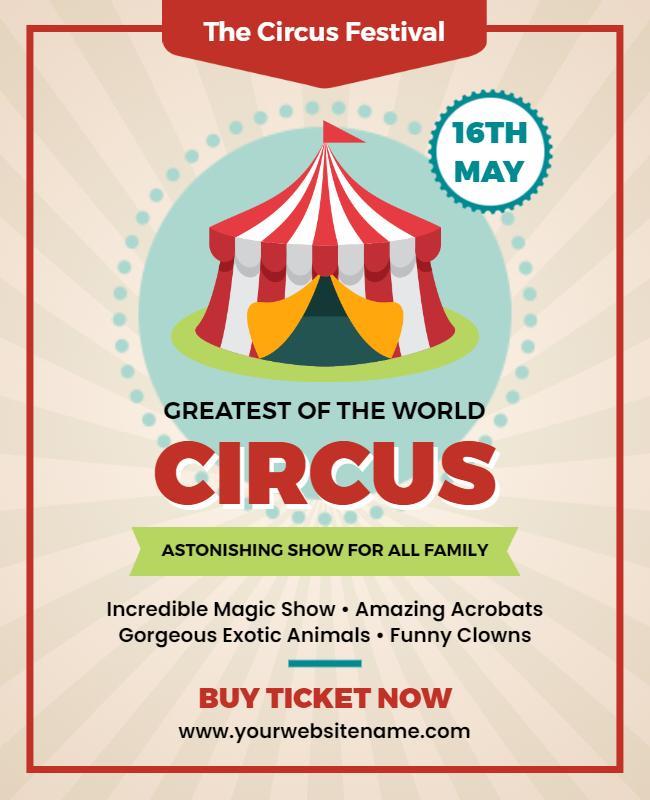 Greatest World Circus Festival Flyer Template