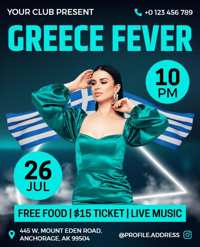 Greece Themed Night Event Flyer Template