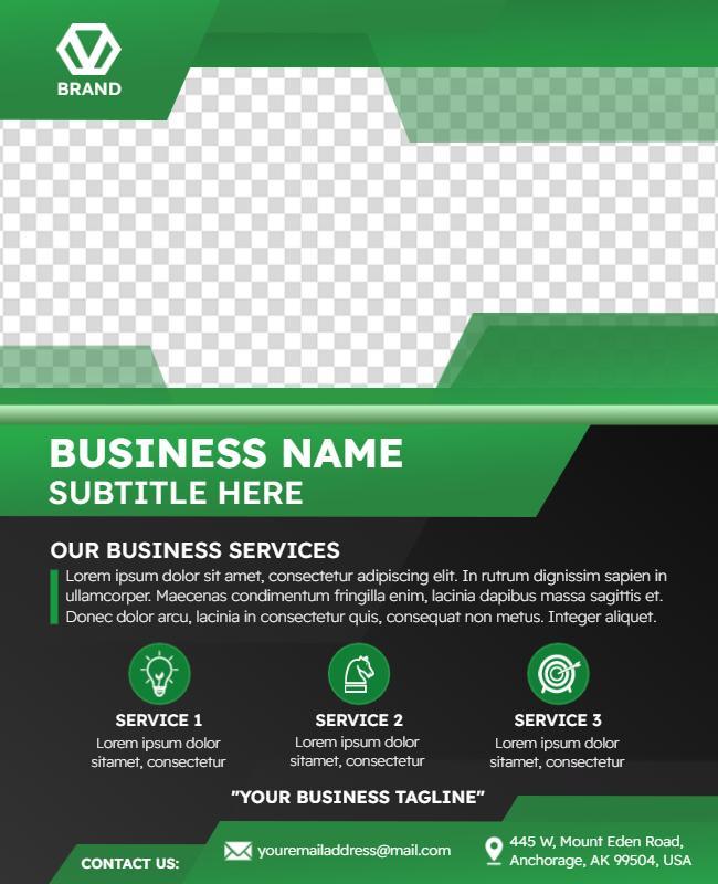 Green and Black Business Branding Layout Flyer Template