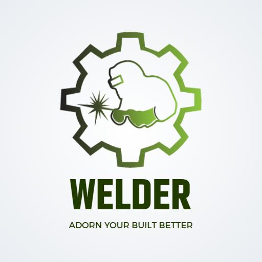 Green and Black Gear Design for Expert Welding Services Logo Template