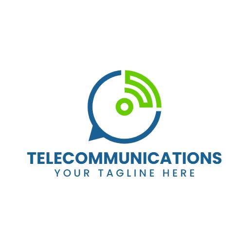 Green and Blue Signal Icon Representing Telecommunications Logo Template