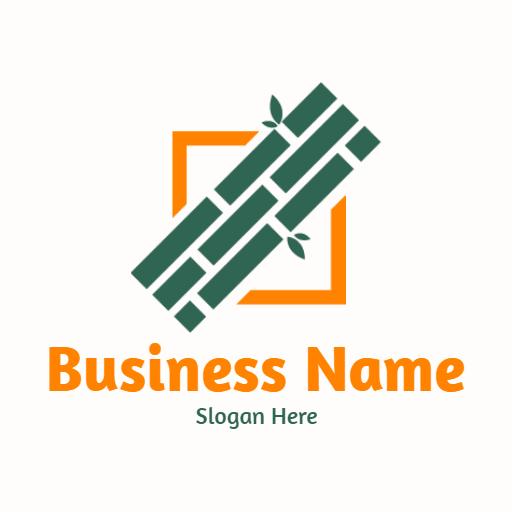 Green and Orange Sugarcane Themed Business Logo Template