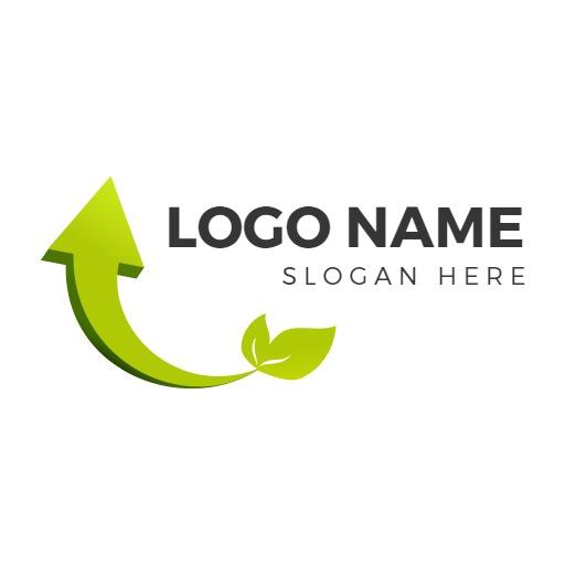 Green Arrow Design Highlighting Eco Friendly Initiatives Logo Template