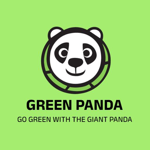 Green Background Featuring a Playful Panda Logo Template