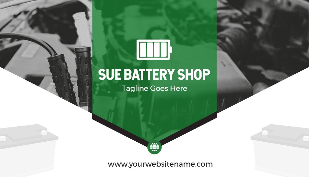 Green Battery Shop Professional Visiting Card Template
