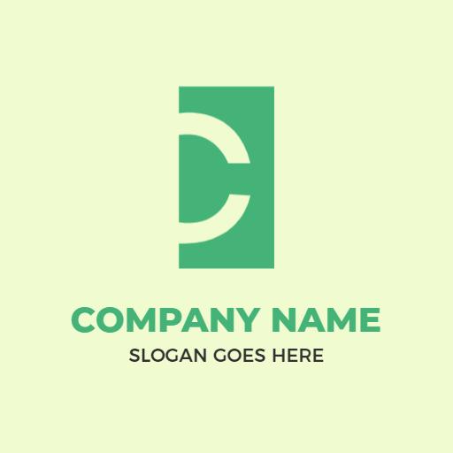 Green C Letter Design Showcasing Modern Branding Logo Template