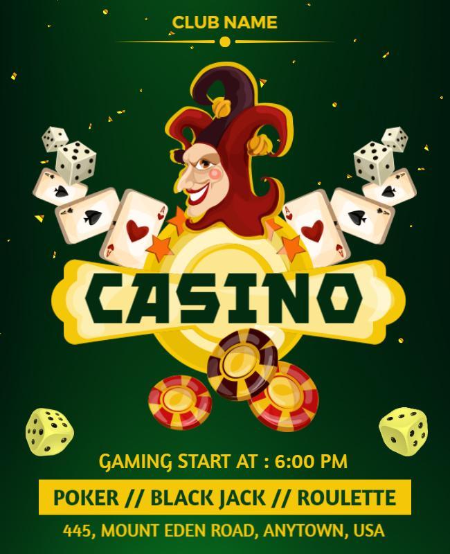 Green Casino Flyer Template