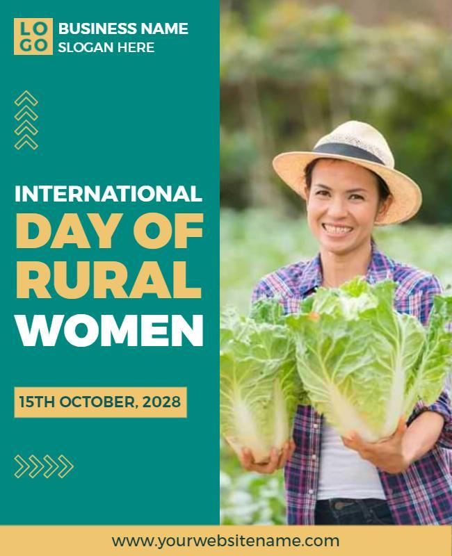 Green Celebratory International Day of Rural Women Poster Template