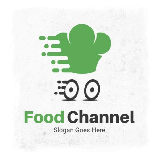 Green Chef Hat in Motion for Food YouTube Channel Logo Template