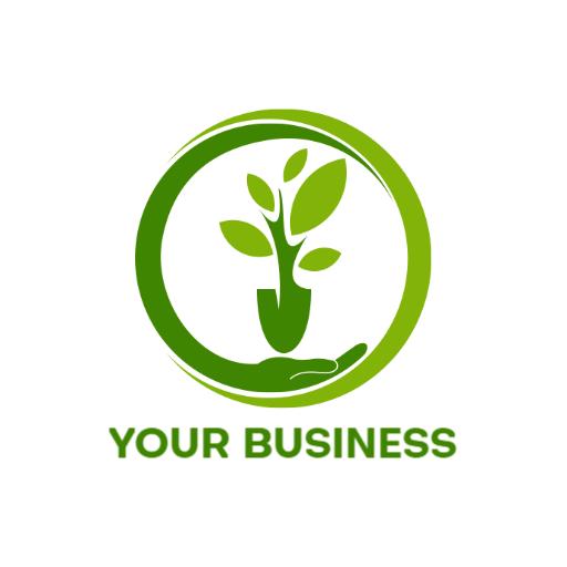 Green Circular Design Emphasizing Sustainable Lawn Care Logo Template