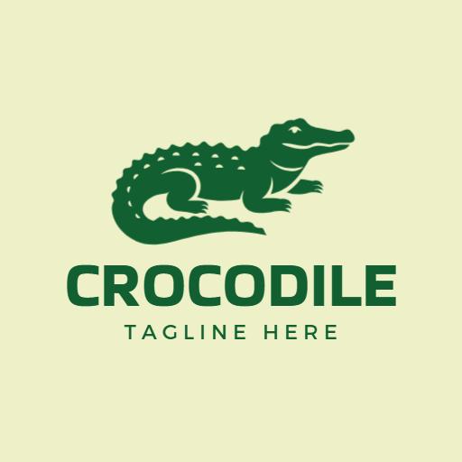 Green Crocodile Design Highlighting Nature's Power Logo Template