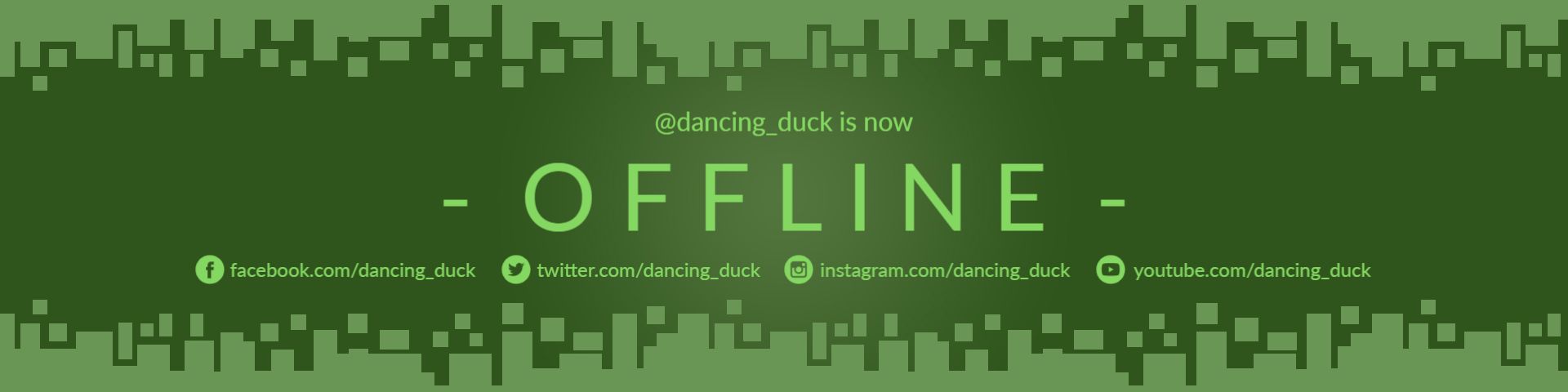 Green Digital Design with Offline Status for Twitch Banner Template