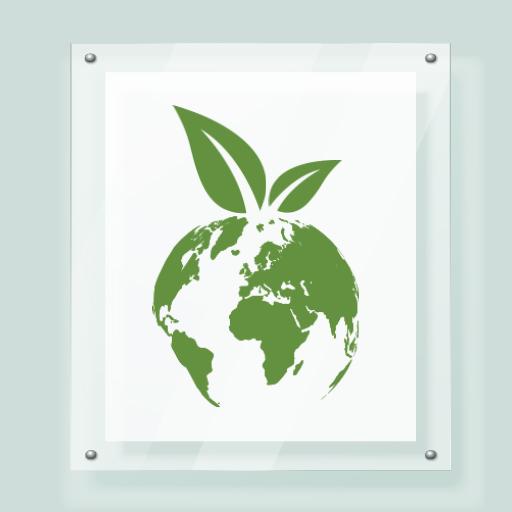 Green Earth with Leaves Promoting Eco Friendly Initiatives Logo Template