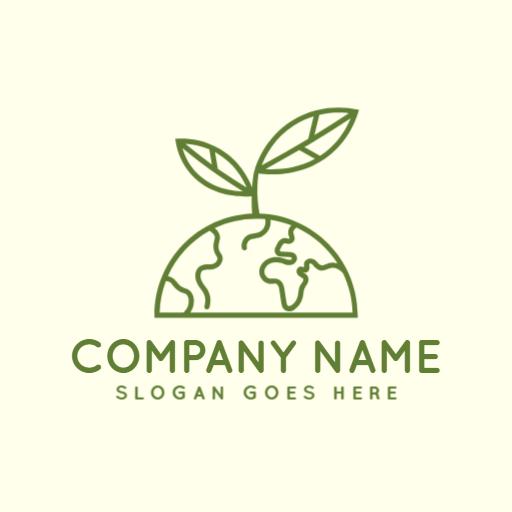 Green Earth with Sprouting Plant Represents Eco-Friendly Initiatives Logo Template