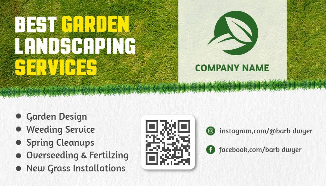 Green Eco-Friendly Landscaping Garden Business Card Template
