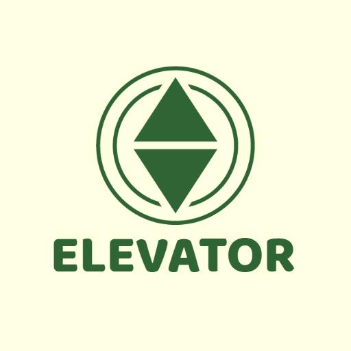 Green Geometric Design Symbolizing Elevator Movement Logo Template