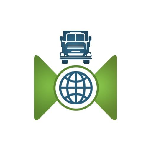Green Global Logistics and Freight Transportation Truck Logo Template