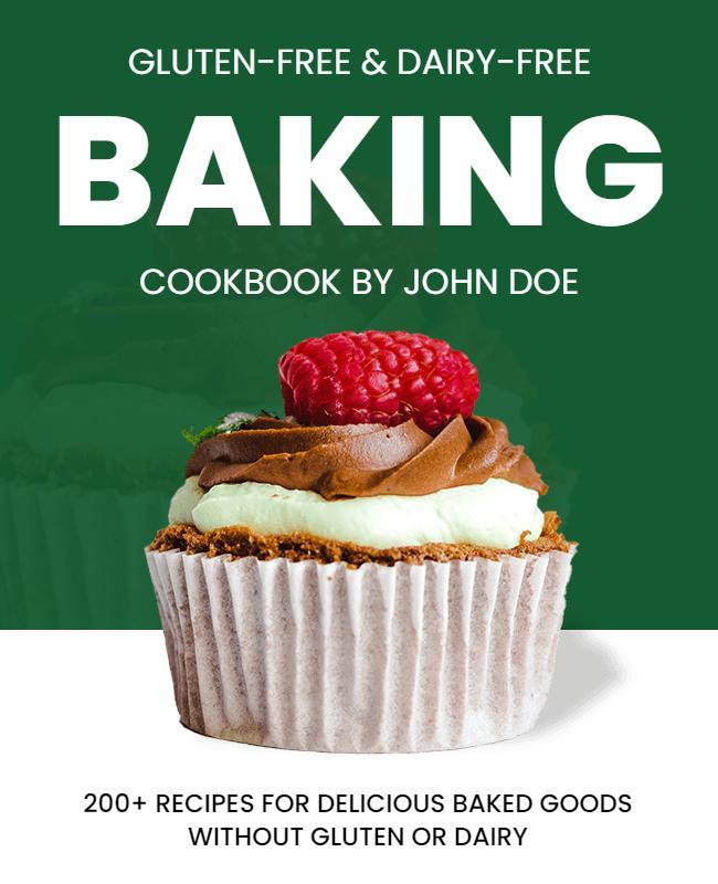 Green Gluten-Free Dairy-Free Baking Cookbook Poster Template