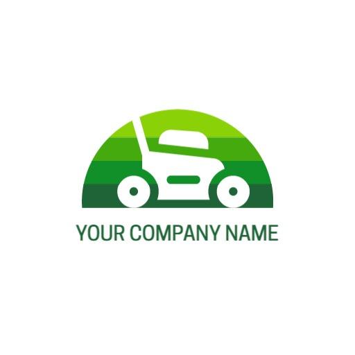 Green Gradient Lawn Mower Symbolizing Professional Lawn Care Logo Template