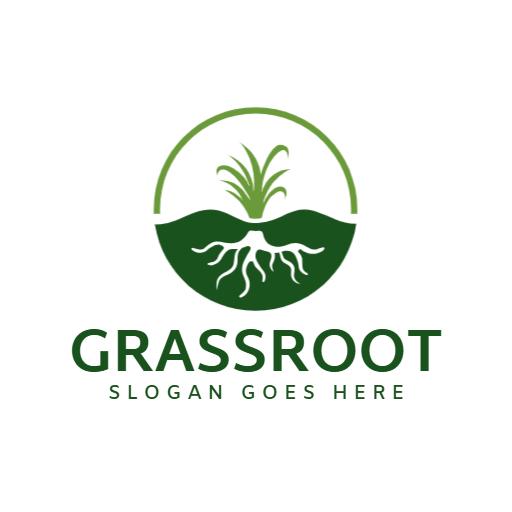 Green Grass and Roots Symbolizing Environmental Awareness Logo Template