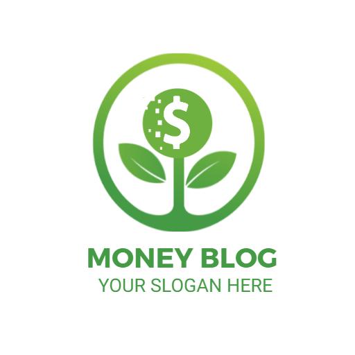 Green Growth Design Representing Money Blogging Opportunities Logo Template