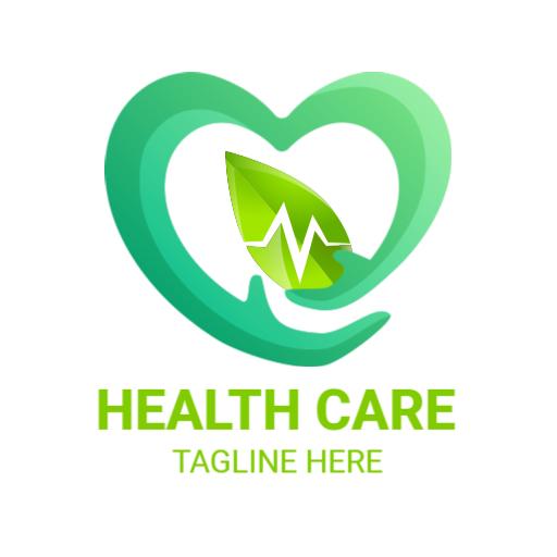 Green Heart and Leaf Representing Vital Healthcare Logo Template