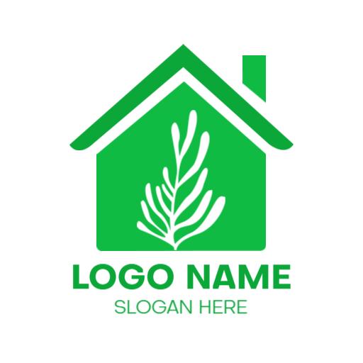 Green Home Design Emphasizing Eco Friendly Living Logo Template
