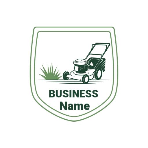 Green Lawn Care Business Featuring Mower and Grass Logo Template