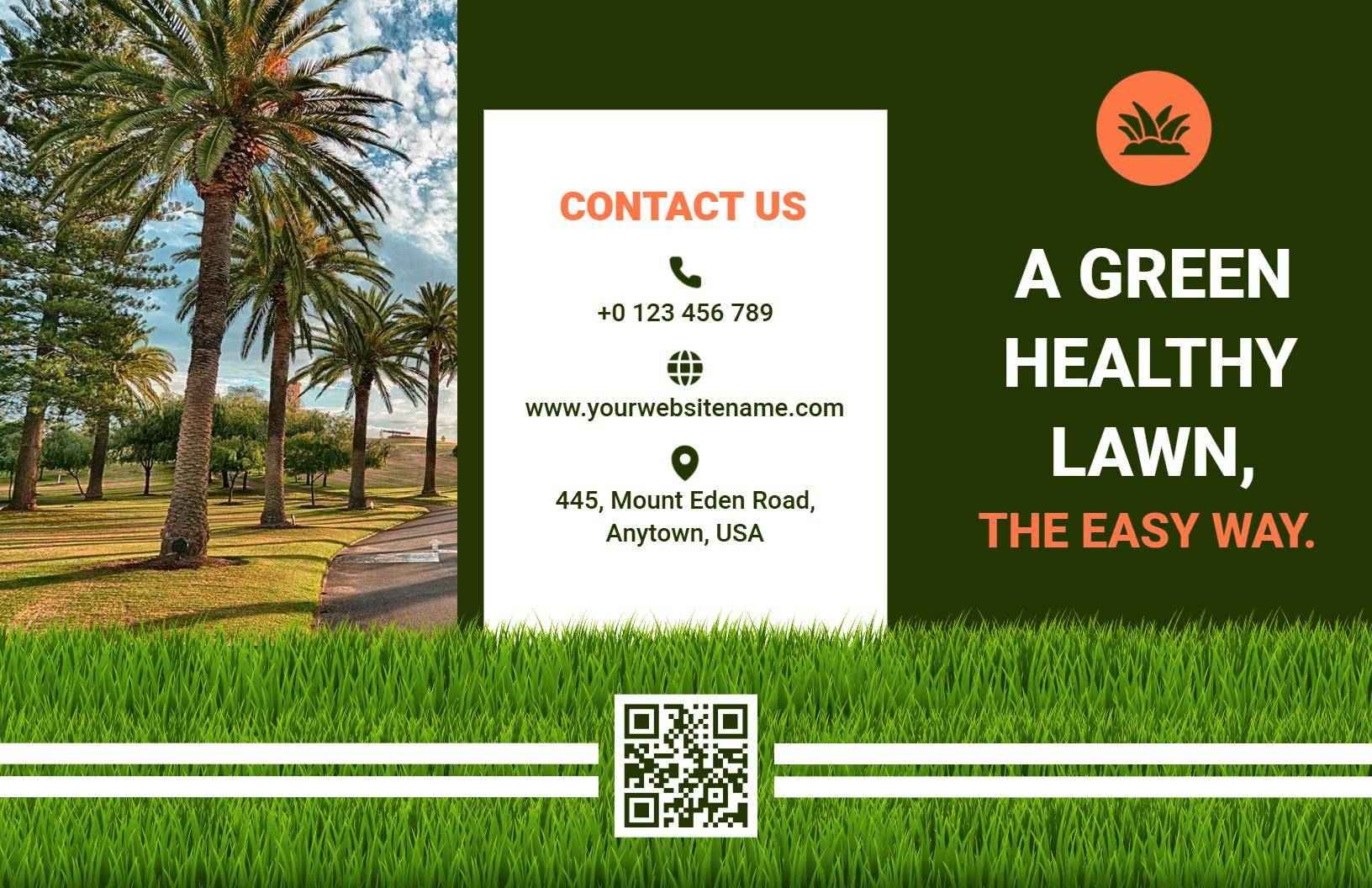 Green Lawn Care Services and Maintenance Guide Brochure Template