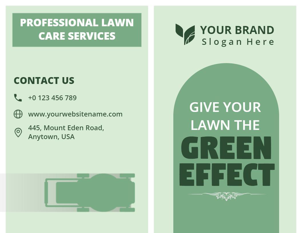 Green Lawn Care Services Professional Maintenance Brochure Template