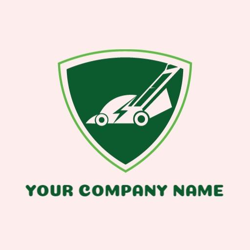 Green Lawn Care Services with Modern Mower Icon Logo Template