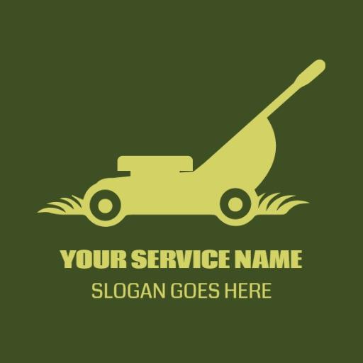 Green Lawn Mower Design Representing Quality Lawn Care Logo Template