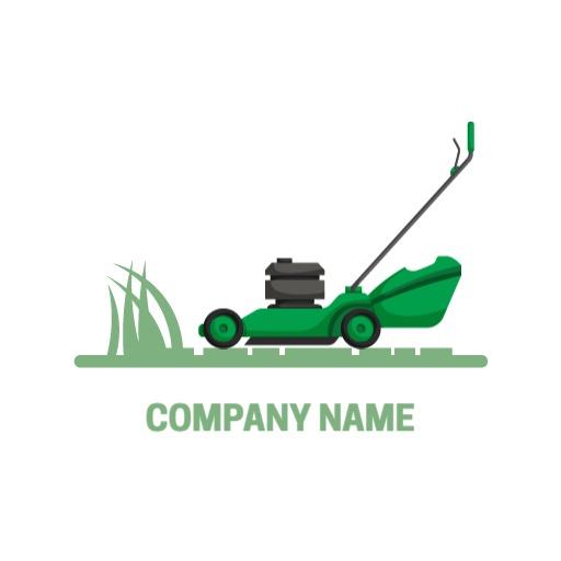 Green Lawn Mower Illustrating Professional Lawn Care Logo Template
