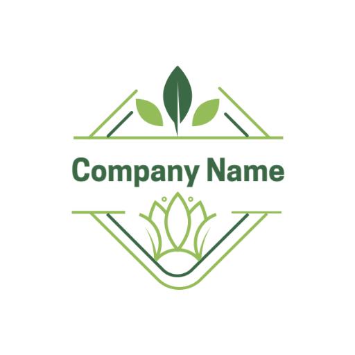Green Leaf and Flower Design Highlighting Lawn Care Logo Template