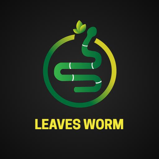 Green Leaf and Worm Design Representing Eco-Friendly Solutions Logo Template