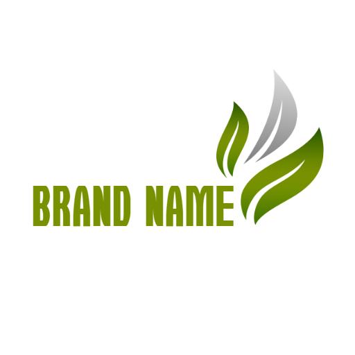 Green Leaves and Modern Design Emphasizing Environment Logo Template